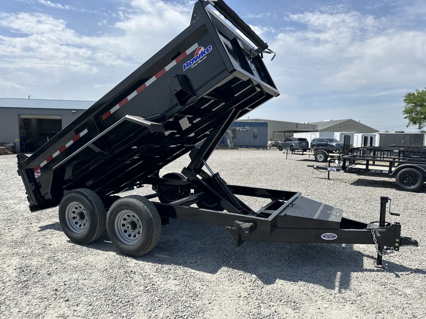 New 2024 HAWKE TRAILERS 6X12 10K Dump w/ Spreader Gate Ramps and Tarp